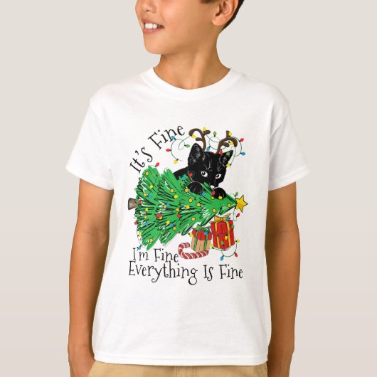 It's Fine I'm Fine Everything Is Fine Fun Christma Tシャツ (正面)