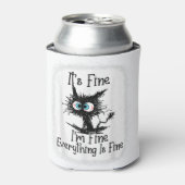 It's Fine I'm Fine Everything Is Fine Funny Black 缶クーラー (缶正面)