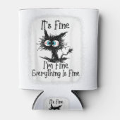 It's Fine I'm Fine Everything Is Fine Funny Black 缶クーラー (正面)