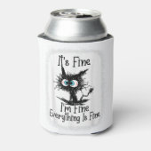 It's Fine I'm Fine Everything Is Fine Funny Black 缶クーラー (缶裏面)