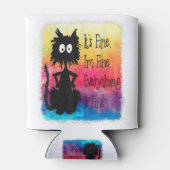 Its Fine Im Fine Everything Is Fine Funny Black Ca 缶クーラー (裏面)