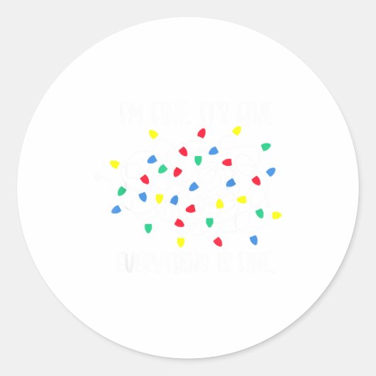 It's Fine I'm Fine Everything Is Fine Funny Christ ラウンドシール (正面)