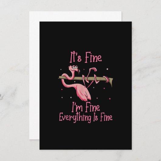 It's Fine I'm Fine Everything Is Fine Tshirt 招待状 (正面/裏面)