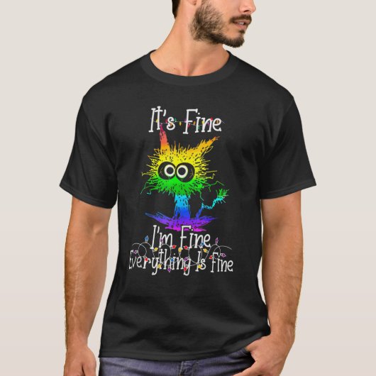 It's Fine I'm Fine Everything Is Fine X mas Lights Tシャツ (正面)