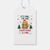 It's Fine I'm Fine Everything Is Fine Xmas Cat Chr ギフトタグ (正面)