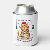 It's Fine I'm Fine Everything Is Fine Xmas Cat Chr 缶クーラー (缶正面)