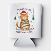 It's Fine I'm Fine Everything Is Fine Xmas Cat Chr 缶クーラー (正面)