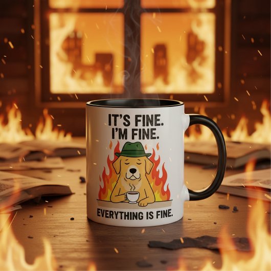 Its Fine Im Fine Everything, Meme Dog Coffee マグカップ