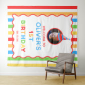 Its Fun To Be One 1st Birthday Photo Backdrop タペストリー (インサイチュ(横))