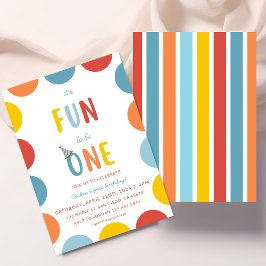 It's Fun To Be One Birthday Party Invitation 招待状
