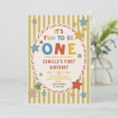 It's Fun to Be One Colorful 1st Birthday 招待状 (スタンド正面)