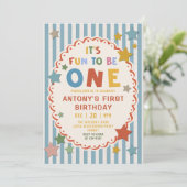 It's Fun to Be One Colorful 1st Birthday 招待状 (スタンド正面)