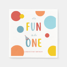 It's Fun To Be One Colorful Birthday Party Napkins スタンダードカクテルナプキン