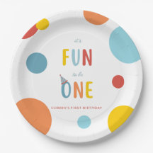 It's Fun To Be One Colorful Birthday Party Plates