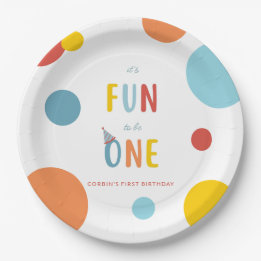 It's Fun To Be One Colorful Birthday Party Plates ペーパープレート