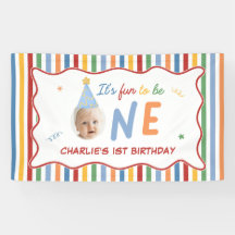 It's Fun To Be One Photo Colorful 1st Birthday