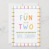 IT'S FUN TO BE TWO SECOND BIRTHDAY INVITATION 招待状 (正面)