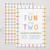 IT'S FUN TO BE TWO SECOND BIRTHDAY INVITATION 招待状 (正面/裏面)