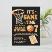 It's Game Time ANY AGE Basketball Birthday Sports 招待状 (スタンド正面)