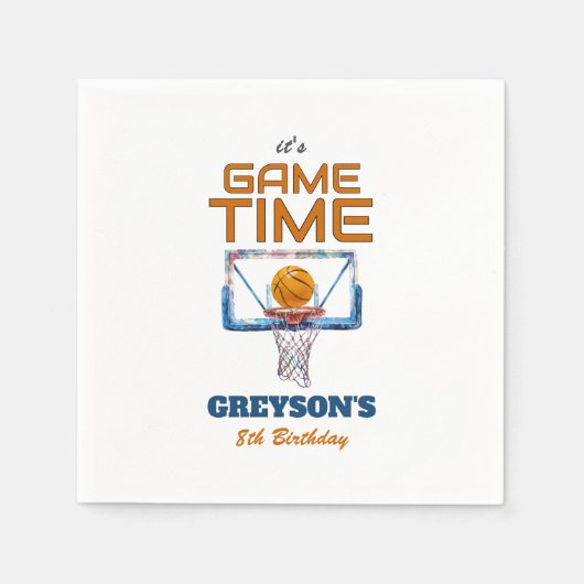 It's Game Time Any Age Birthday スタンダードカクテルナプキン (正面)