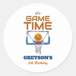 It's Game Time Any Age Birthday ラウンドシール
