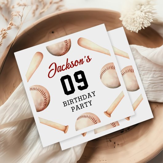 It's Game Time Baseball Birthday Party スタンダードカクテルナプキン