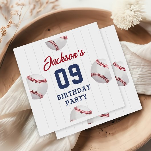 It's Game Time Baseball Birthday Party スタンダードカクテルナプキン