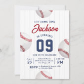 It's Game Time Baseball Birthday Party 招待状 (正面)
