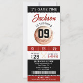 It's Game Time Baseball Birthday Party 招待状 (正面)