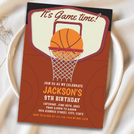 It's Game time! Basketball theme Birthday Kids 招待状