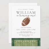 It's game time First Birthday Football 招待状 (正面/裏面)