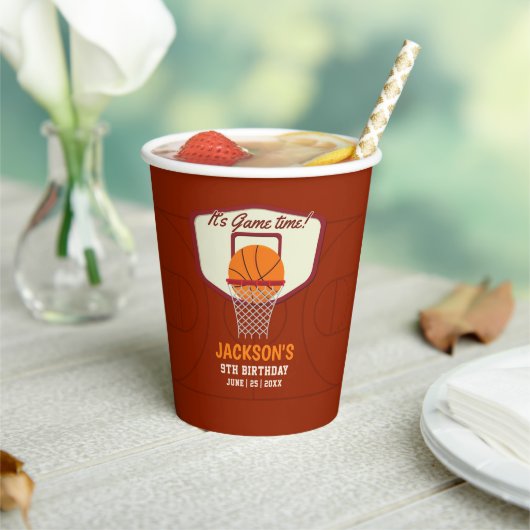 It's Game time! Fun Basketball theme Birthday Kids 紙コップ (インサイチュ)