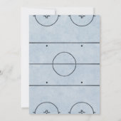 It's Game Time Hockey Birthday Party Blue Sports  招待状 (裏面)