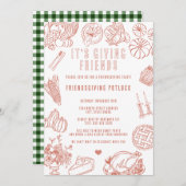 It's Giving Friends Casual Friendsgiving Potluck 招待状 (正面/裏面)