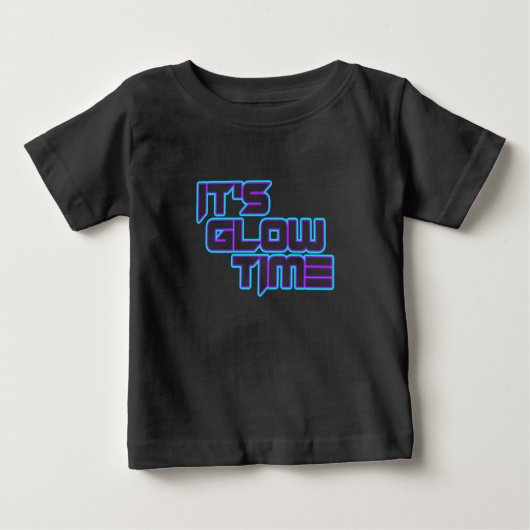 It's Glow Time Neon Lights Glow in the Dark Party ベビーTシャツ (正面)