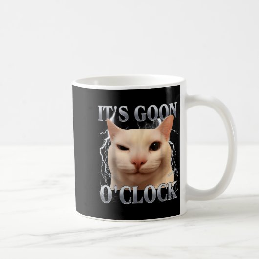 It's Goon O'clock Funny Cat Meme Men Women Humor S コーヒーマグカップ (右)
