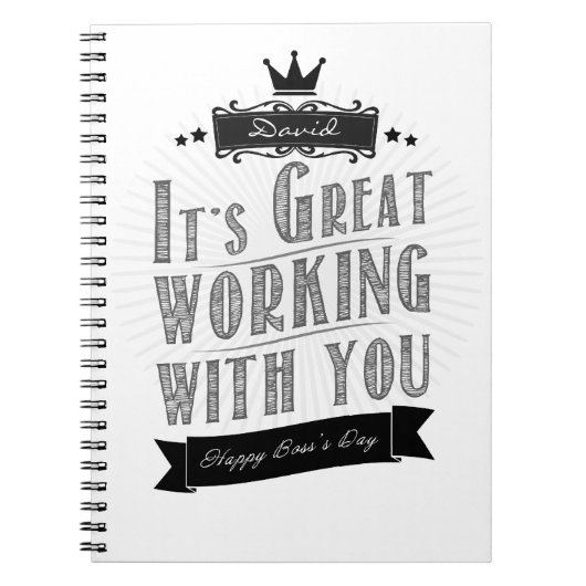 It's Great working with you, Happy Boss's Day ノートブック (正面)