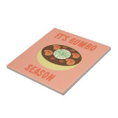 「It's Gumbo Season」ライトテラコッタセラミックタイル タイル (側面)