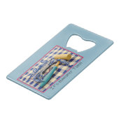 It's Hammer Time Blue Crab with Hammer on Gingham  クレジットカード栓抜き (正面アングル)