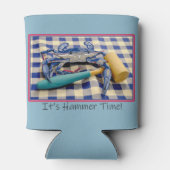 It's Hammer Time Blue Crab with Hammer on Gingham  缶クーラー (裏面)