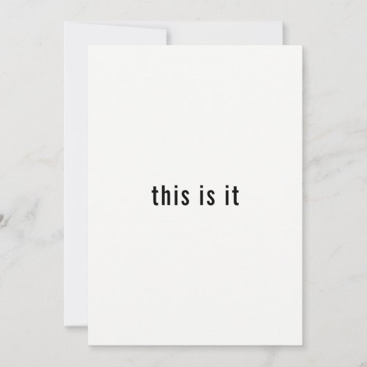 It's Happeningミニマルシンプルリストリハーサルディナー 招待状 (正面)