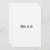 It's Happeningミニマルシンプルリストリハーサルディナー 招待状 (正面/裏面)