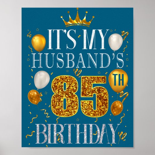 It's Husband's 85th Birthday Happy Illustration ポスター (正面)
