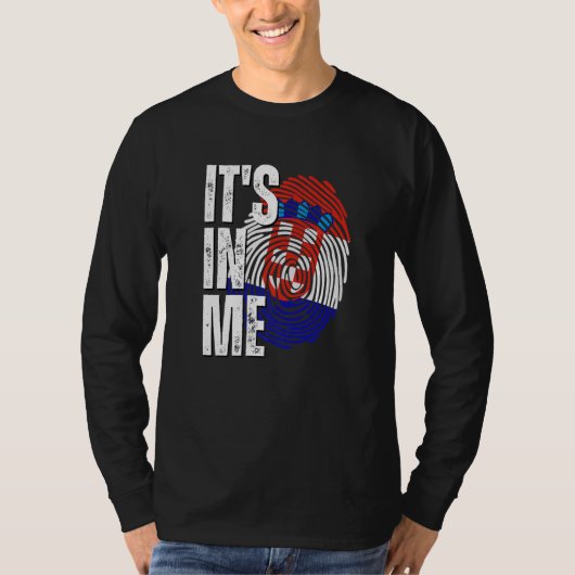It's In Me Croatia Flag Fingerprint Croatian Herit Tシャツ (正面)