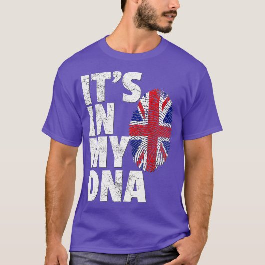 ITS IN MY DNAイギリス国旗イギリスイギリス Tシャツ (正面)