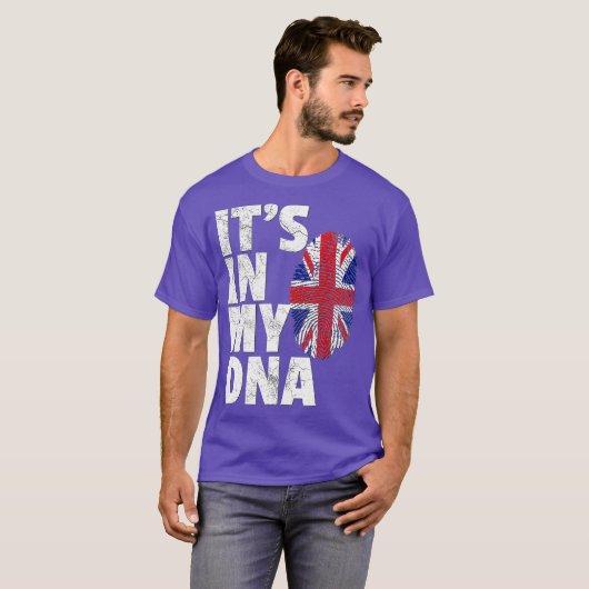 ITS IN MY DNAイギリス国旗イギリスイギリス Tシャツ (正面フル)