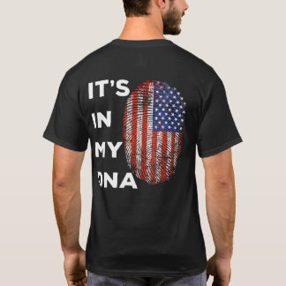 Its In My Dna 4th Of July Fingerprint Usa Flag Tシャツ