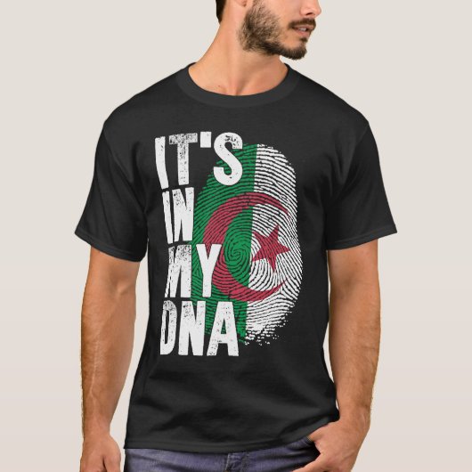 IT'S IN MY DNA Algerian Algeria Flag Men Women Pri Tシャツ (正面)
