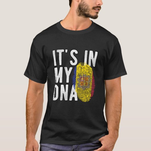 It's in my DNA Andorra Flag Fingerprints Tシャツ (正面)