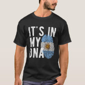 It's in my DNA Argentina Flag Fingerprints Tシャツ (正面)